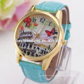 Castle dial leather watch band cheap fashion watch children